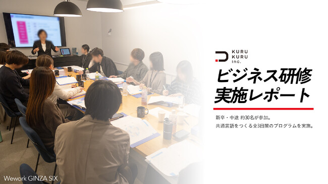 【株式会社KURUKURU】新卒・中途約30名が「ビジネス研修」修了｜研修内容を人事評価に連動させ組織の即戦力化を加速