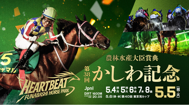 船橋ケイバ 第2回開催〔5月4日（祝・月）～5月8日（金）〕かしわ記念（JpnI）と東京湾カップ（SII）を開催！