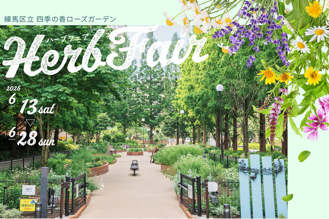 初夏の花と香りの共演が楽しめる／6月に見ごろを迎える177種のハーブと人気の紫陽花／四季の香ローズガーデン「ハーブフェア」を開催
