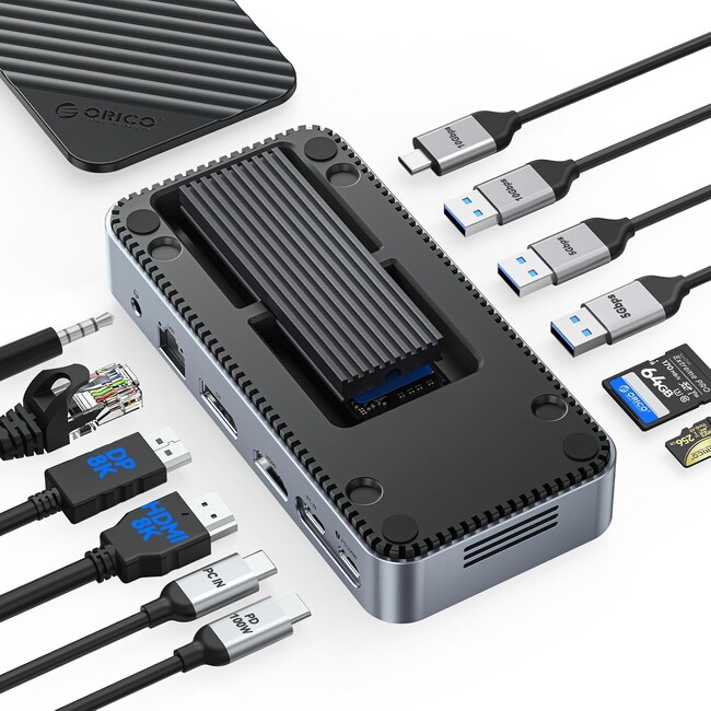 ORICO、11-in-1 SSD ドッキングステーションを発表--8TB拡張＋8K出力＋100W給電を1台で実現