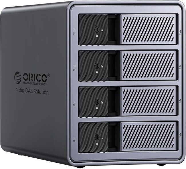 ORICO、最大88TBに対応する4ベイ・アルミ製HDDケースを発表--プラグアンドプレイ＆150W電源内蔵。放熱設計と高速転送で大容量データ管理を強力サポート