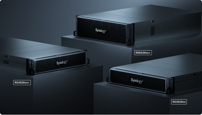 Synology、RackStation RS6426xs+、RS4826xs+、およびRS3626xs を発売