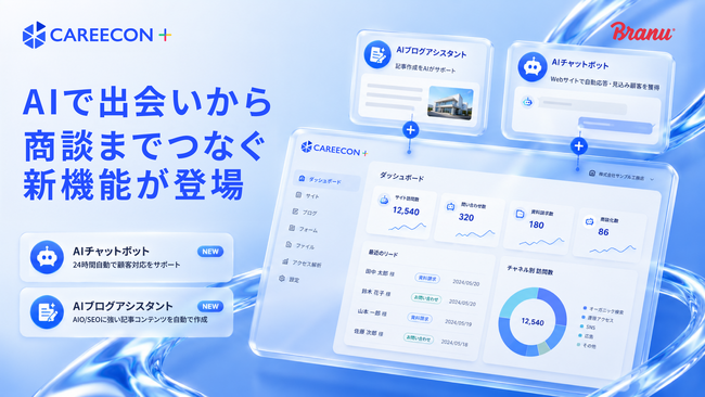 「CAREECON Plus」マーケティング機能にAIチャットボットおよびAIブログアシスタントが登場