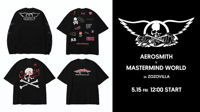 モンスター・ロック・バンド「エアロスミス」が「マスターマインド・ワールド」とタッグを組み、スペシャル・ピース・コレクションを5月15日よりZOZOVILLAで販売
