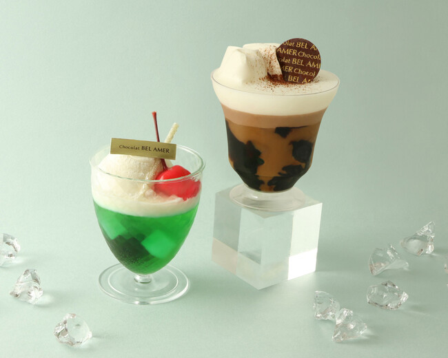 ショコラ専門店【ベルアメール】から夏を彩る人気のグラスデザートが登場！「ジュレ カフェ」と「ジュレ クリームソーダ」がラインナップ
