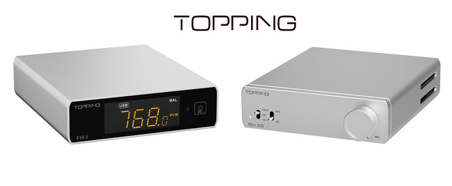 【TOPPING】コンパクトデスクトップDAC『E50II』と、コンパクトデスクトップパワーアンプ『Mini300』の新カラーラインナップ、『シルバー』が新たに販売開始。