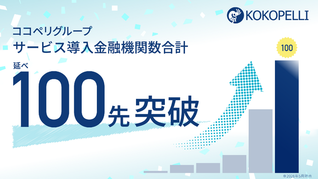 ココペリグループ、サービス導入金融機関数が延べ100先を突破！