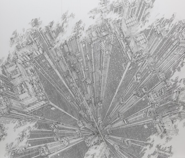 緻密な描き込みで構築される架空の巨大都市。田島大介 個展「無限虚無」が京橋の「Gallery & Bakery Tokyo ８分」にて6月20日(土)より開催