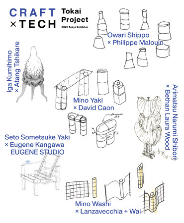 東海3県6産地×6組の国際的クリエイターによる新作コラボレーション作品概要を公開 「Craft x Tech Tokai Project 2026 Tokyo Exhibition」