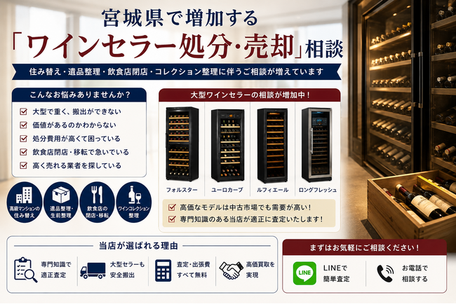 宮城県・仙台市で「ワインセラー買取強化」を開始　『出張買取はなまる』が共同販売ルート構築で家電買取体制を拡充