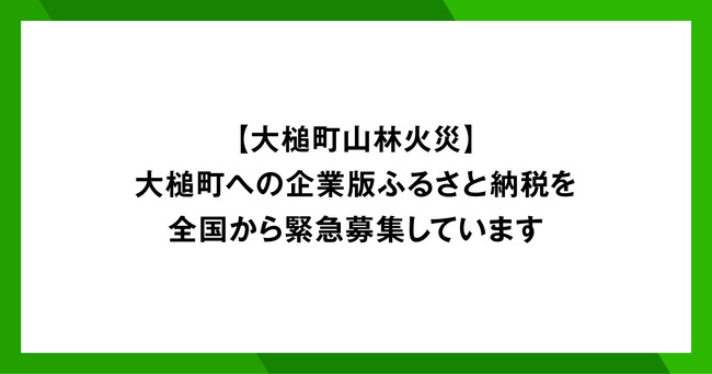 【緊急募集】岩手県大槌町の大規模山林火災発生に伴い、企業版ふるさと納税での寄附を募集中