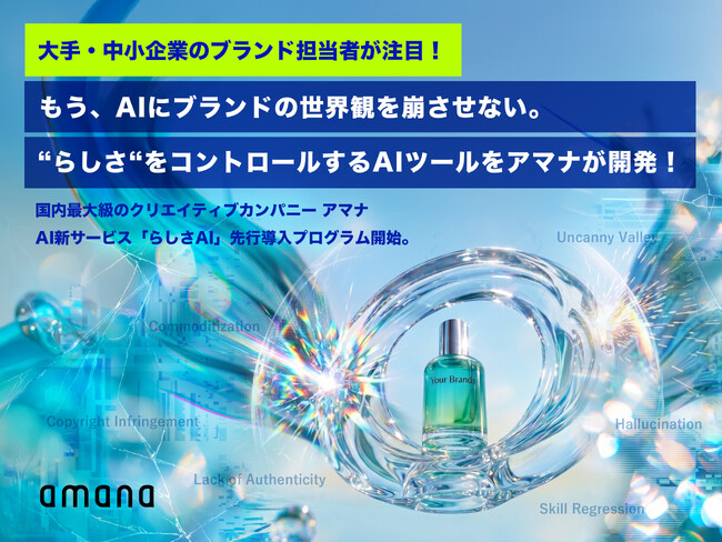 【大手・中小企業のブランド担当者が注目！】もう、AIにブランドの世界観を崩させない。“らしさ“をコントロールするAIツールをアマナが開発！