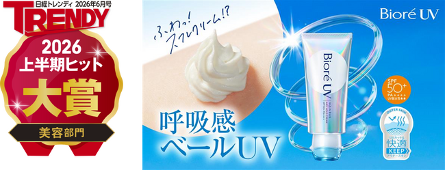 日経トレンディ「2026年上半期ヒット大賞」にて「ビオレ 呼吸感ベールUV」が「美容部門 大賞」を受賞