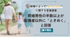 結婚で失う恋愛感情の行方⇒既婚者男性の半数以上が「配偶者以外にときめく」｜結婚によって”失ったもの”に関する意識調査（第2報）