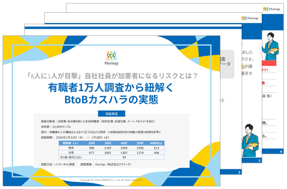 「8人に1人が目撃」自社社員が加害者になるリスクとは？有職者1万人調査から紐解くBtoBカスハラの実態