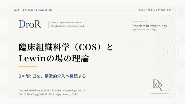 臨床組織科学(COS)とLewinの場の理論──B = f(P, E)から構造的介入へ