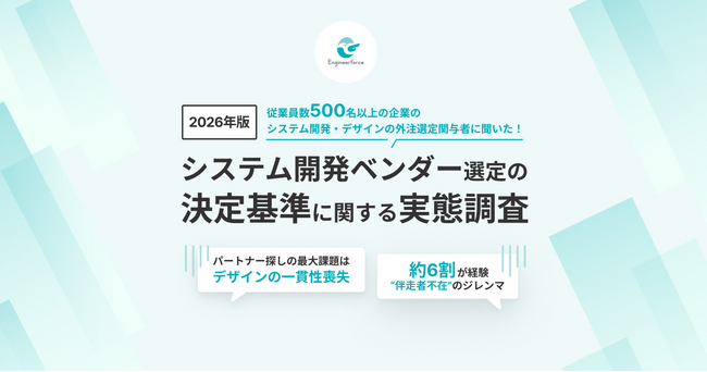 【2026年版システム開発ベンダー選定の決定基準に関する実態調査】97.3%が「UI/UXデザインと技術の両立」を重要視、82.9%が「次回は選定基準を変えたい」と回答