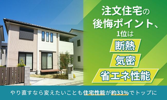 注文住宅の後悔ポイント、1位は「断熱・気密・省エネ性能」。やり直すなら変えたいことも住宅性能が約33％でトップに