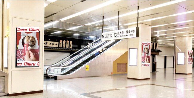 いなばペットフード 新幹線京都駅コンコースに「ちゅ~る」サイネージ広告を掲出!