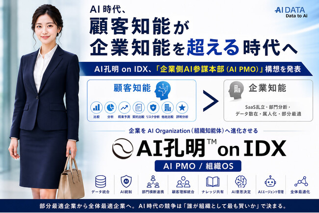 AI時代、顧客知能が企業知能を超える時代へAI孔明 on IDX、「企業側AI参謀本部（AI PMO）」構想を発表