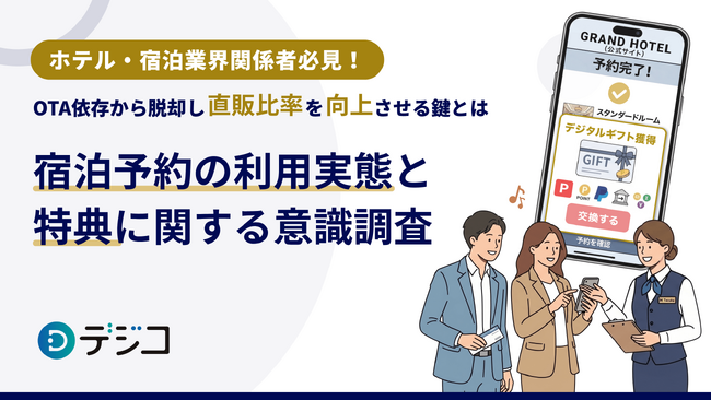 【ホテル・宿泊業界関係者必見！】OTA依存から脱却し直販比率を向上させる鍵とは？『宿泊予約の利用実態と特典に関する意識調査』