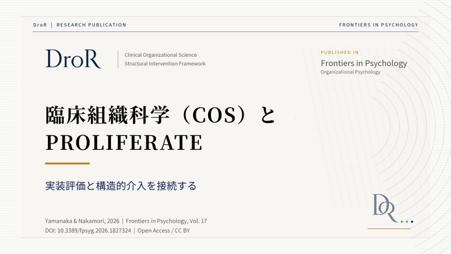 臨床組織科学（COS）とPROLIFERATE──実装評価と構造的介入をどう接続するか