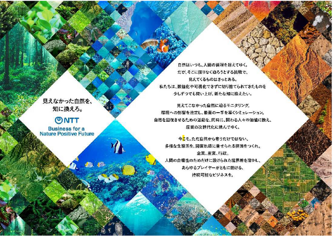 ネイチャーポジティブ分野におけるサービスと事業の推進に向けたビジョン「NTTネイチャーポジティブ事業ビジョン」を策定