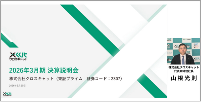 クロスキャット、2026年3月期 決算説明会の動画を公開