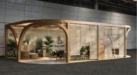 Kayu styleのオリジナル家具を使った空間デザイン『オフィスナブル“OASIS”』出展ブースイメージ Kayu styleのオリジナル家具を使った空間デザイン『オフィスナブル“OASIS”』出展ブースイメージ