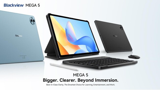 Blackview、大画面AIタブレット「MEGA 5」を発売。12.2インチ2.4K/120Hzディスプレイ搭載、キーボード・マウス・スタイラスも標準付属で約216.99ドルから