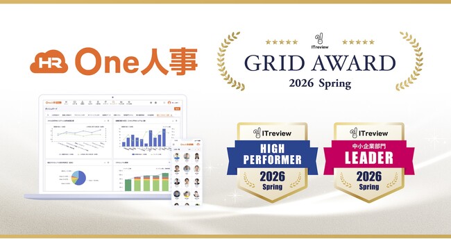 One人事「ITreview Grid Award 2026 Spring」にて「High Performer」「Leader」を受賞