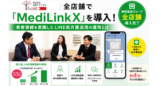 友愛メディカル全店舗で「MediLinkX」を導入。患者導線を意識したLINE処方箋送信の運用とは