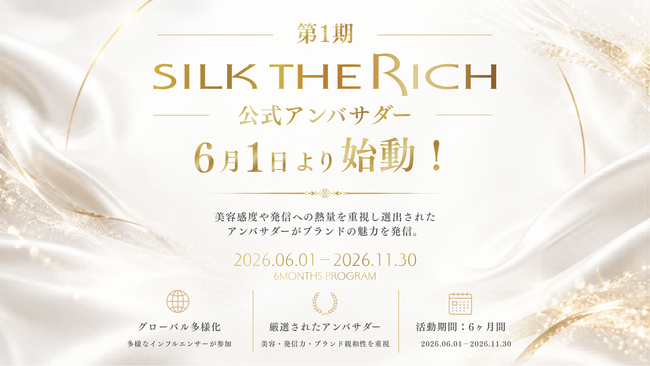 第1期「SILK THE RICH公式アンバサダー」23名が6月1日より始動!
