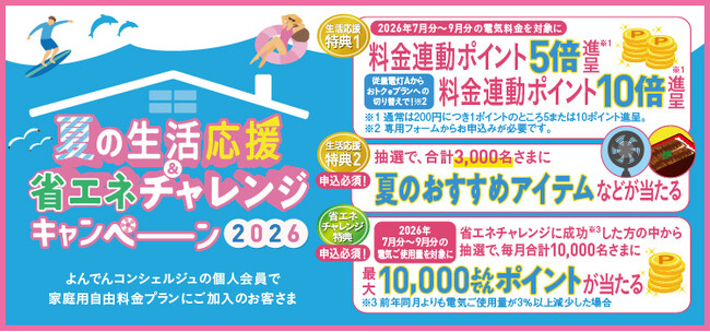 「夏の生活応援&省エネチャレンジキャンペーン2026」の実施について