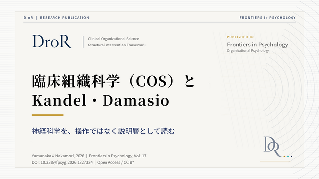 臨床組織科学（COS）とKandel・Damasio──神経科学を操作ではなく説明層として読む