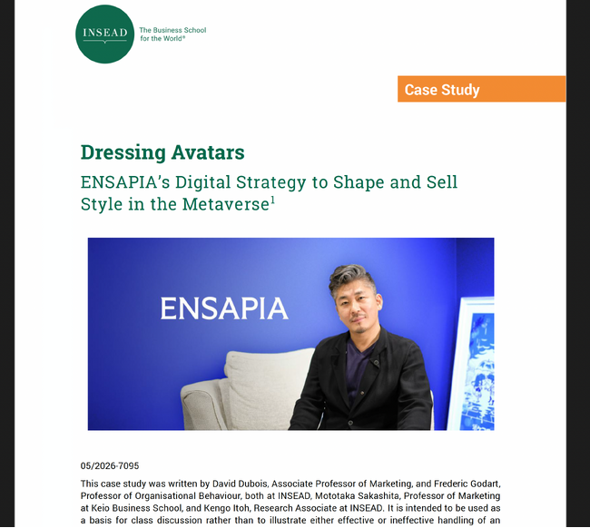 ENSAPIAグループの企業活動が世界的なビジネススクールINSEADのケーススタディとして採用されました