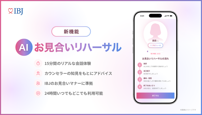 【業界初*】AIがお見合いをシミュレーションする「AIお見合いリハーサル」を提供開始