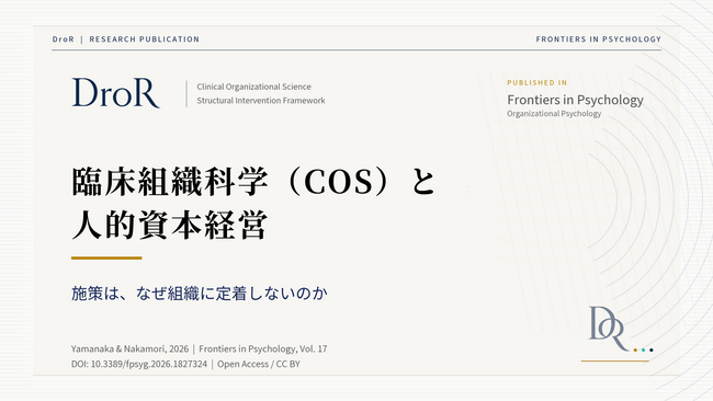 臨床組織科学（COS）と人的資本経営──日本の組織風土研究から形骸化の理由を整理する