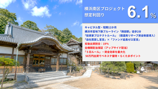 【本日12時募集開始!】「らくたま44号(横浜南区プロジェクト)」