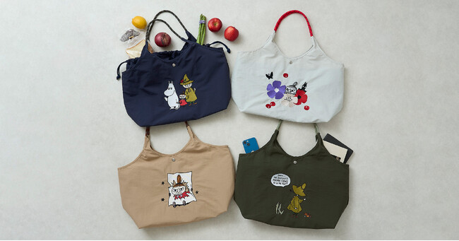 【ムーミン】新登場！刺繍の美しさと実用性を両立した「大人可愛い保冷・保温機能付きのトートバッグ」ムーミンやリトルミイ、スナフキンを刺繍にした大容量のバッグは毎日の買い物やお出かけなど日常使いで大活躍！