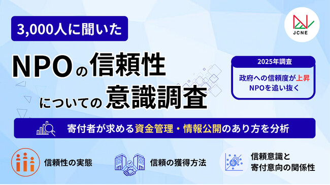 信頼性は「政府」が「NPO」を追い抜く｜寄付を集める団体に求められる資金管理体制とは？NPOの信頼性に関する3000名の意識調査