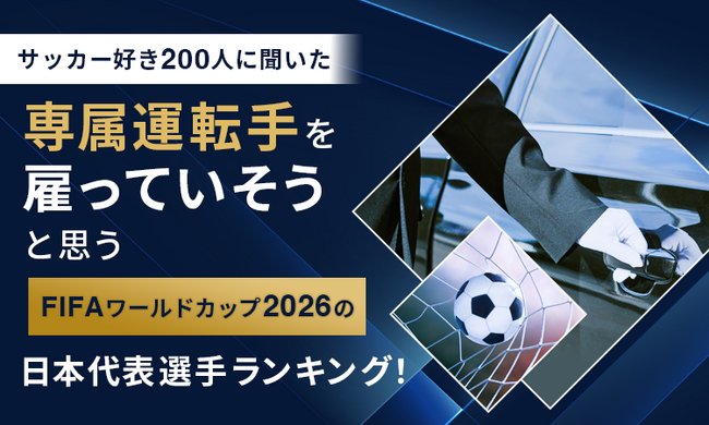 【サッカー好き200人に聞いた】「専属運転手を雇っていそう」と思うFIFAワールドカップ2026の日本代表選手ランキング！