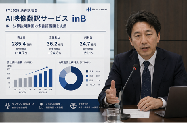 ブーストマーケティング、IR・決算説明動画の多言語展開を支援するAI映像翻訳サービス「inB」を提供開始