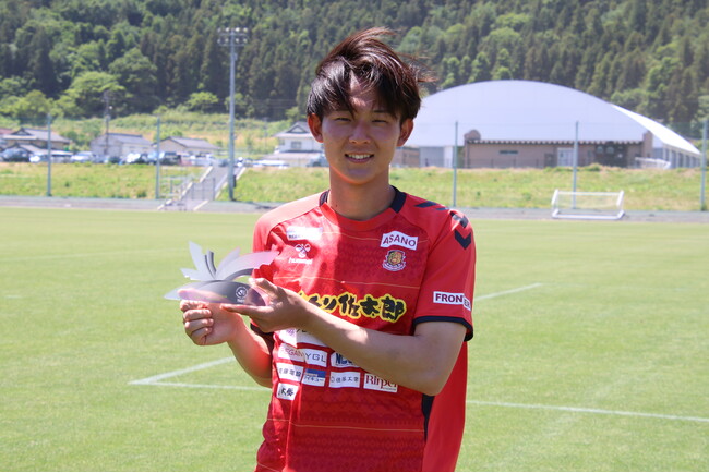 土屋 櫂大 選手 初のJリーグ月間ヤングプレーヤー賞を受賞