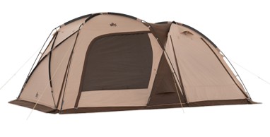 寝室に大型窓で快適度UP！日除けオーニング付き・家族6人用2ルームテント「Tradcanvas PANEL オーニングドゥーブル XL-BG」新発売！