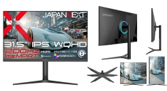 JAPANNEXTが31.5インチ IPSパネル 昇降式多機能スタンド搭載 200Hz対応のWQHDゲーミングモニターを44,980円で6月11日(木)に発売