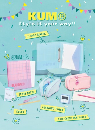 ドイツ発祥文具ブランド「KUM(R)」から新シリーズ『Style it your way!!』登場！毎日を自分らしく彩るポップ＆カラフルな全5アイテムを7月上旬より順次発売
