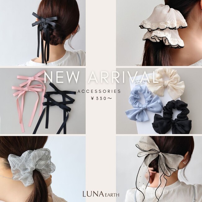 LUNA EARTH ONLINEより、ドット＆シアーやリボンモチーフのヘアアクセ、人気モチーフのネックレスなどの新商品が6/11（木）入荷しました。