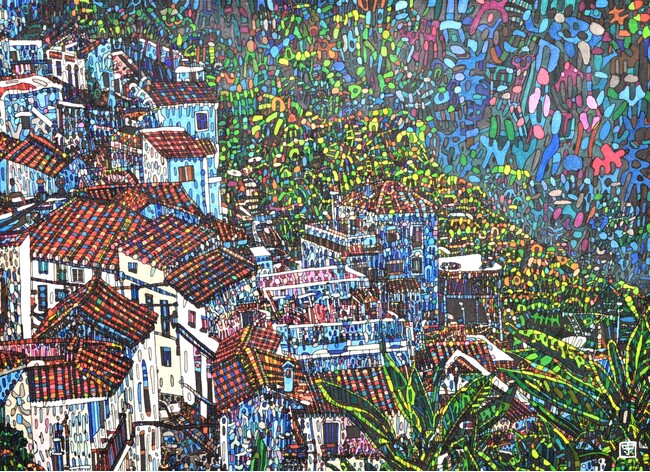 緻密な線と鮮やかな色彩で描く絵画23点を展示　パソナハートフル『アート村作品展 ―森田守 個展―』　東京・南青山にて6月16日（火）～21日（日）開催