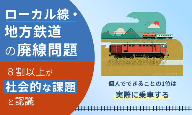 ローカル線・地方鉄道の廃線問題、8割以上が「社会的な課題」と認識。個人でできることの1位は「実際に乗車する」